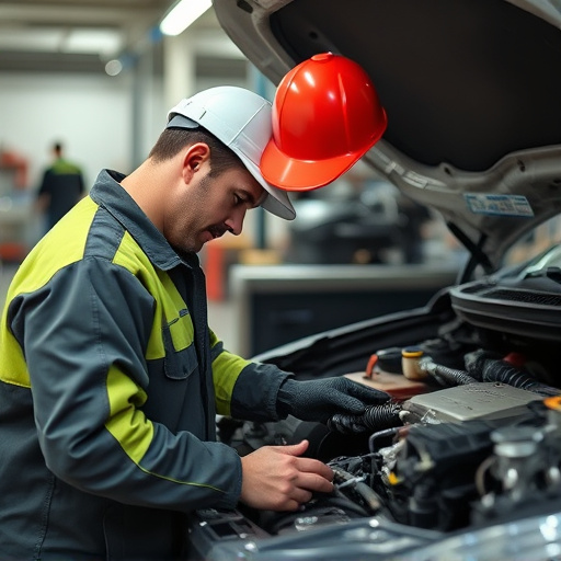 auto technician working