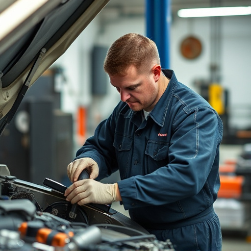 auto technician working