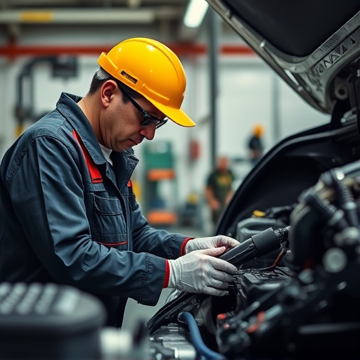 auto technician working