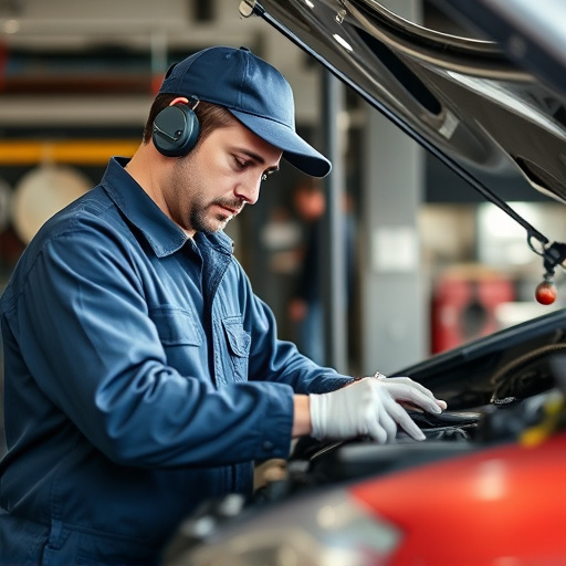 auto technician working
