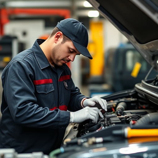 auto technician working