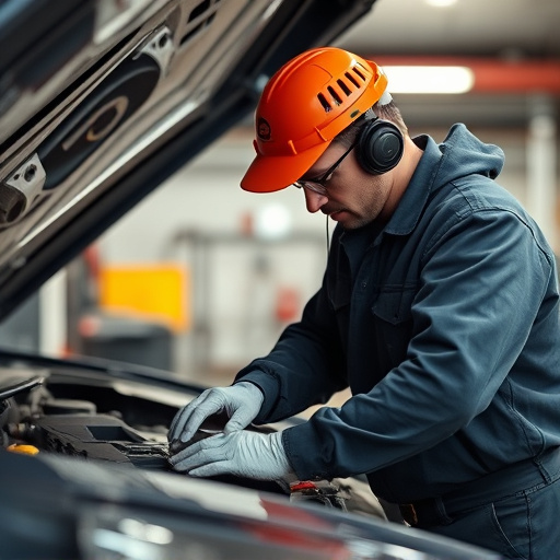 auto technician working