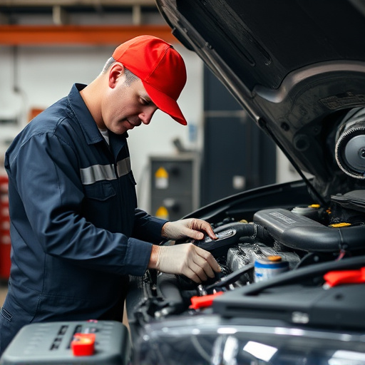 auto technician working