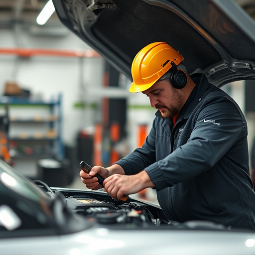 auto technician working