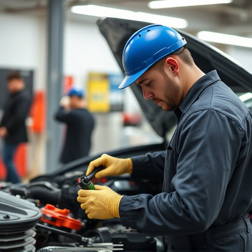 auto technician working