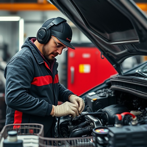 auto technician working