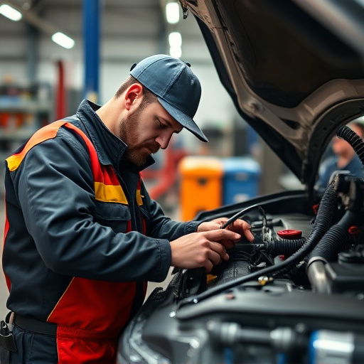 auto technician working