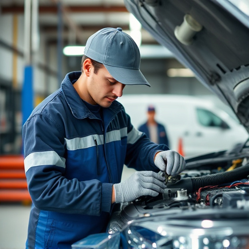 auto technician working