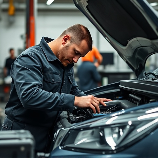 auto technician working
