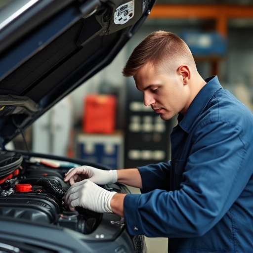 auto technician working