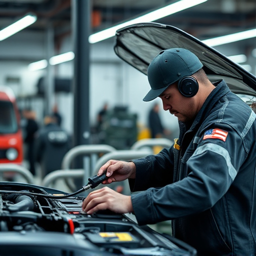 auto technician working