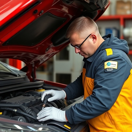auto technician working