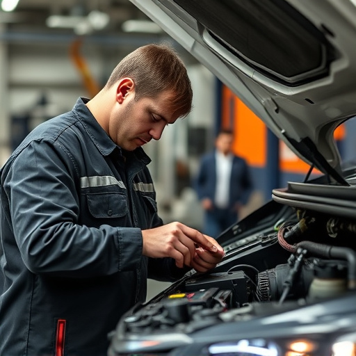 auto technician working