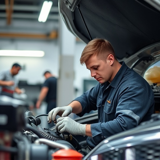 auto technician working