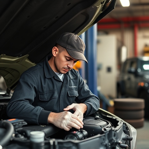 auto technician working