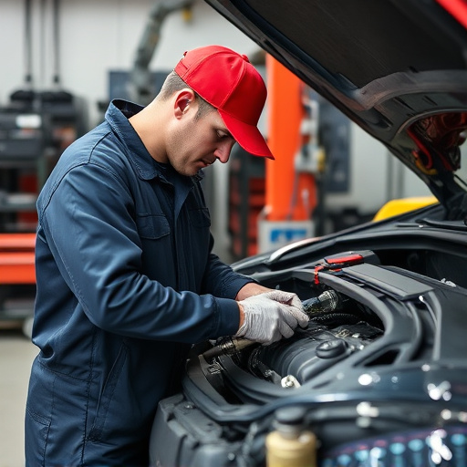 auto technician working