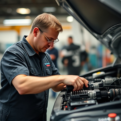 auto technician working