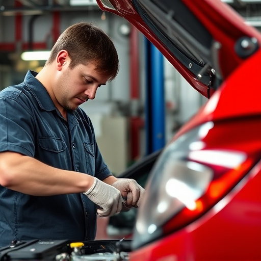 auto technician working