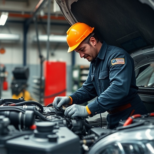 auto technician working