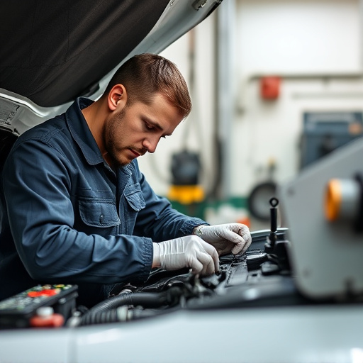 auto technician working