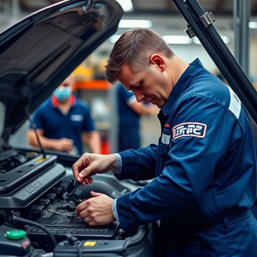 auto technician working