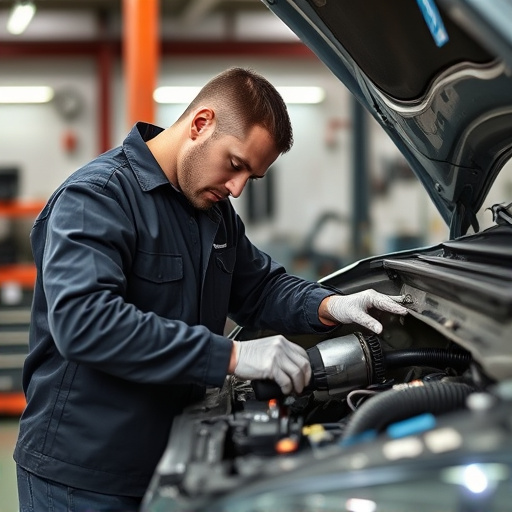 auto technician working