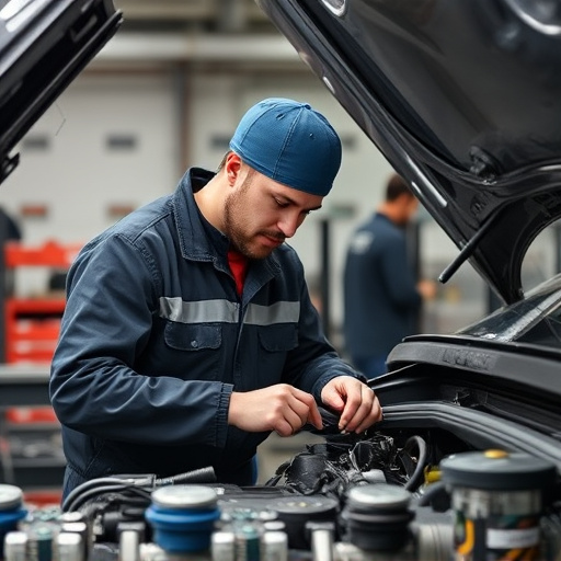 auto technician working