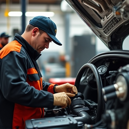 auto technician working