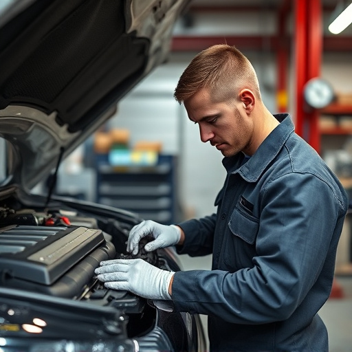auto technician working
