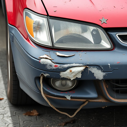 damaged car bumper