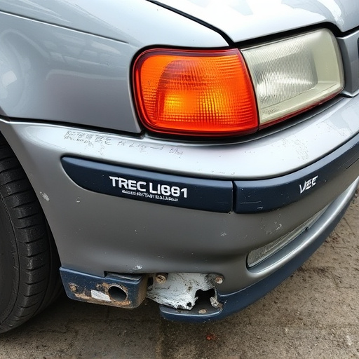 damaged car bumper
