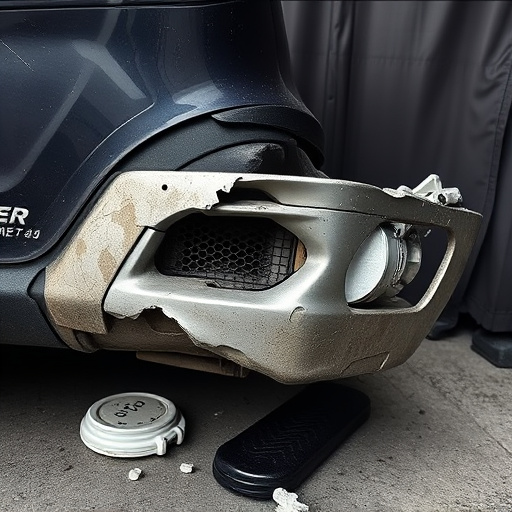 damaged car bumper
