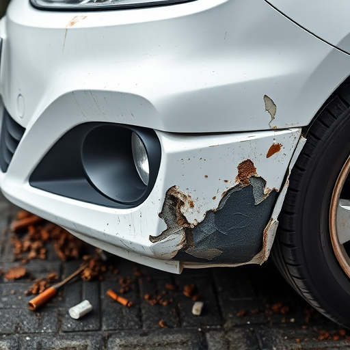 damaged car bumper