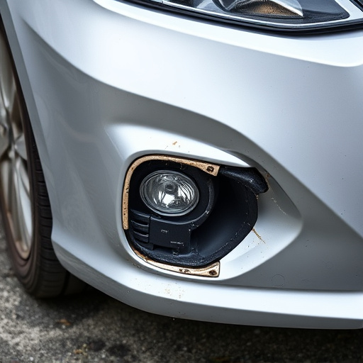 damaged car bumper