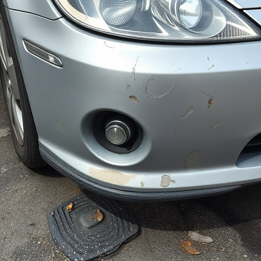 damaged car bumper