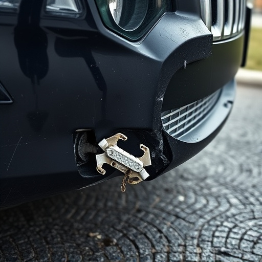 damaged car bumper