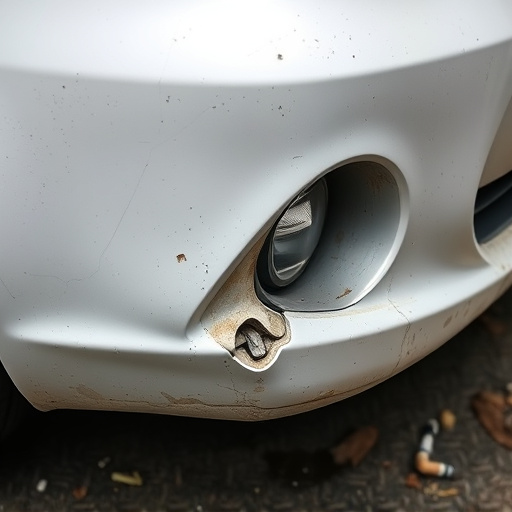 damaged car bumper