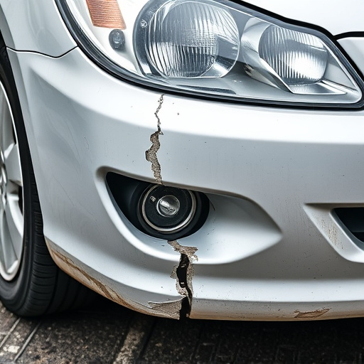 damaged car bumper
