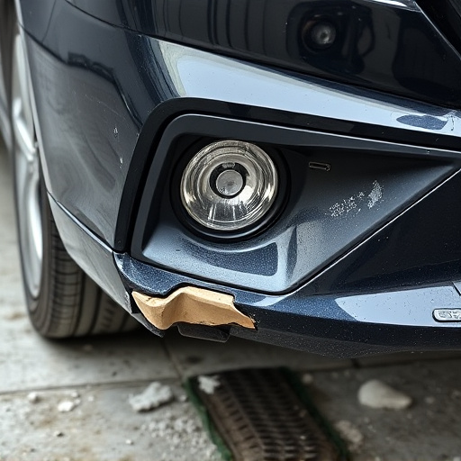 damaged car bumper
