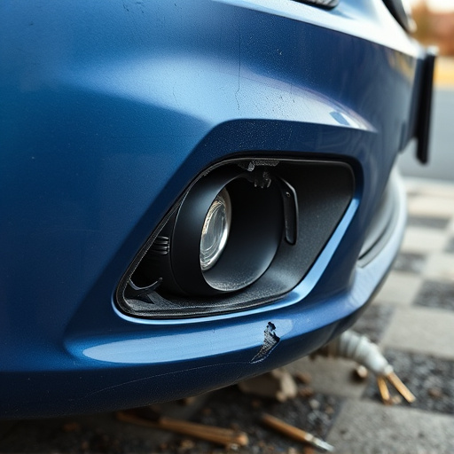 damaged car bumper