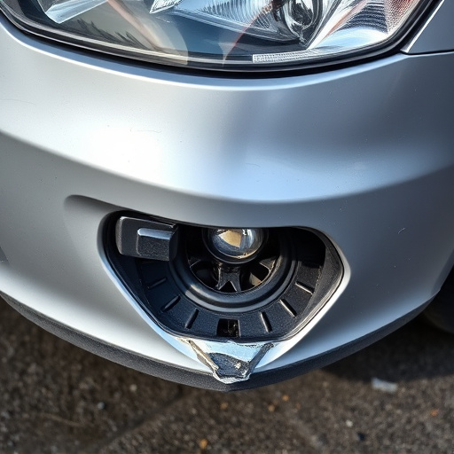damaged car bumper