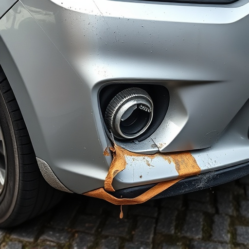damaged car bumper