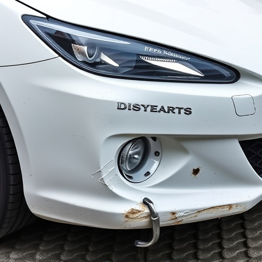 damaged car bumper