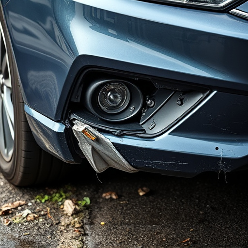 damaged car bumper