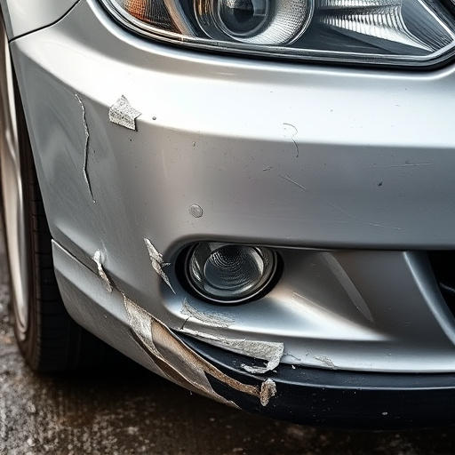 damaged car bumper