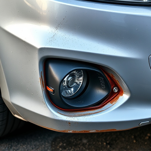 damaged car bumper