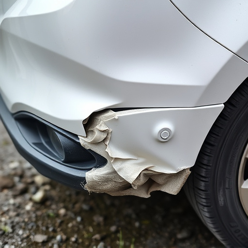 damaged car bumper