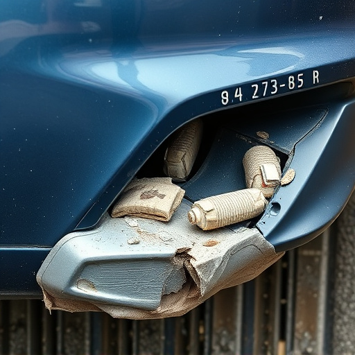 damaged car bumper