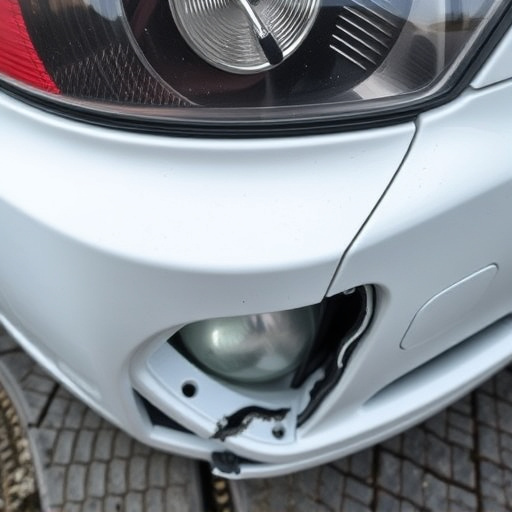 damaged car bumper