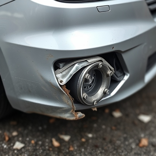 damaged car bumper